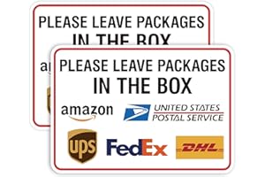 LUHIMO 2PCS Please Leave Packages and Deliveries Here Sign，Self-Adhesive Waterproof and Durable Delivery Signs for Packages, Please Place Packages In Box Sticker for Home，Office，Shop，Box, Door 8.3"x5.5"
