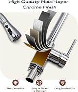 Peppermint Kitchen Taps Mixer Pull Out Spray 360° Swivel Chrome 1 Hole view 8