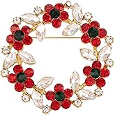 HAISWET Womens Wreath Flower Brooch Pin Crystal Brooch for Women