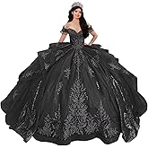 Mauuwy Off Shoulder Quinceanera Dresses Layered XV Sweet 16 Dresses with Tassels Beaded Vestidos De 15 Años with Bow