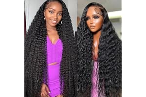 Brazilian Virgin 12A Deep Wave Human Hair 13x6 HD Lace Frontal Wig 200 Density Deep Curly 100% Human Hair Lace Frontal Wigs P
