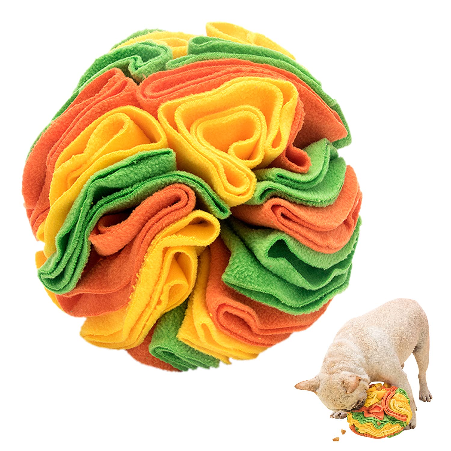 Snuffle Mat Interactive Dog Toys Ball Dog Brain Mental Stimulating Puzzle Toys for Dogs Enrichment Game Feeding Mat for Stress Relief Portable Machine Washable (Medium, Fruit)