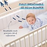 Purflo Breathable Cot Bumper 2pcs White Fits 120x60 140x70 cm view 2
