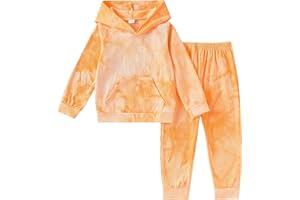 HSOXLQF Kids Girls Clothes Cool Girl Print Tie Dye Pullover Sweatshirt and Sweatpants 2 Pieces Outfits Set