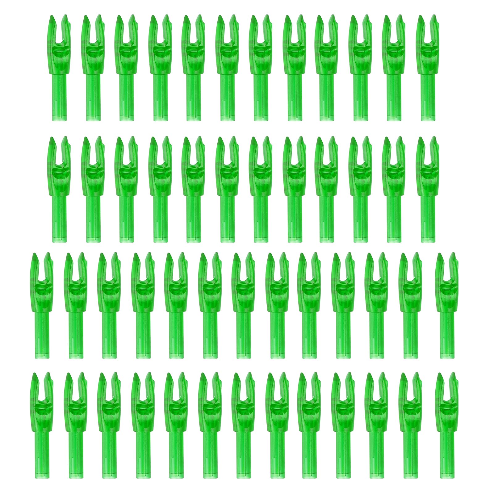 PATIKIL Archery Arrows Nocks 4.2mm 0.165", 50 Pack Clear Insert Arrow Nock Replacement for Hunting Arrows Compound Bow Recurve Bow, Green