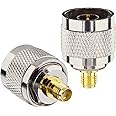 BOOBRIE 2-Pack N Male to SMA Female Connector SMA to N-Type RF Coax Coaxial Adapter for WiFi Antenna, Analyzer, Signal Booste