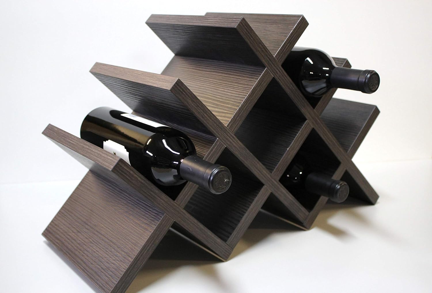 8 BOTTLES WINE RACK. WOOD MODERN TEXTURE PREMIUM MATERIAL