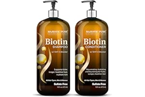 MAJESTIC PURE Biotin Shampoo and Conditioner Set with DHT Blocker Complex - Hydrating, Nourishing & Supporting Healthy Hair, 
