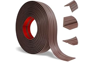 HEONAY Wall Corner Protector Peel and Stick Corner Trim Molding Flexible Inside & Outside Wall Edge Guard Self Adhesive Moulding Trim for Edge Use, Brown, 0.8” W x 10’ L