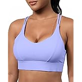 Grace Form Sports Bra for Women Strappy Medium Support Push Up Padded Sports Bra for Running Workout Bra Yoga Bra