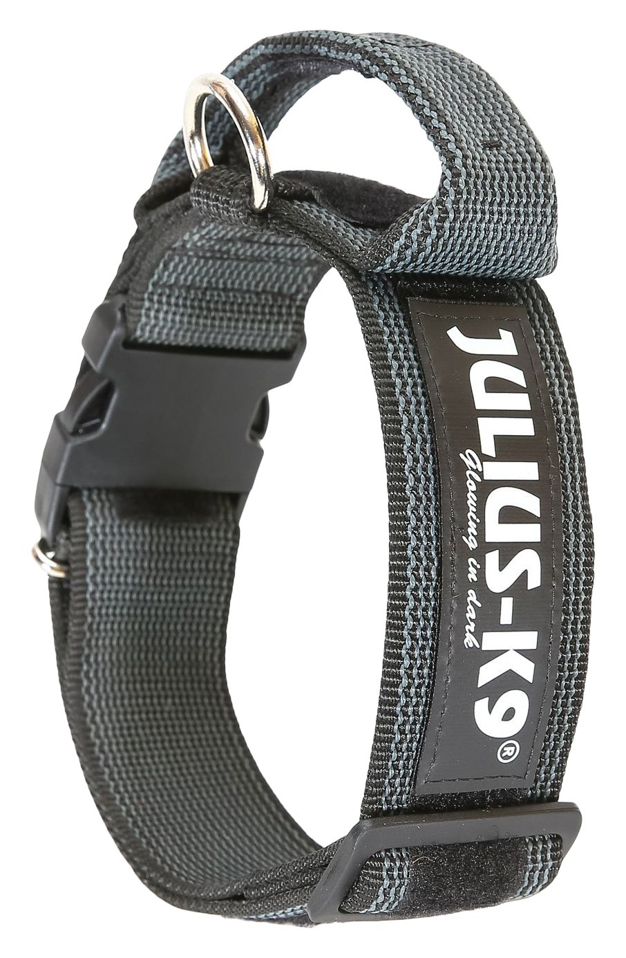 JULIUSK9 Color & Gray Collar with Handle, Safety Lock and