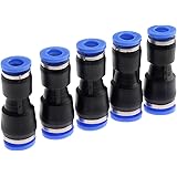 5pcs Pneumatic Fittings Push In Straight Reducer Connectors For Air Water Hose