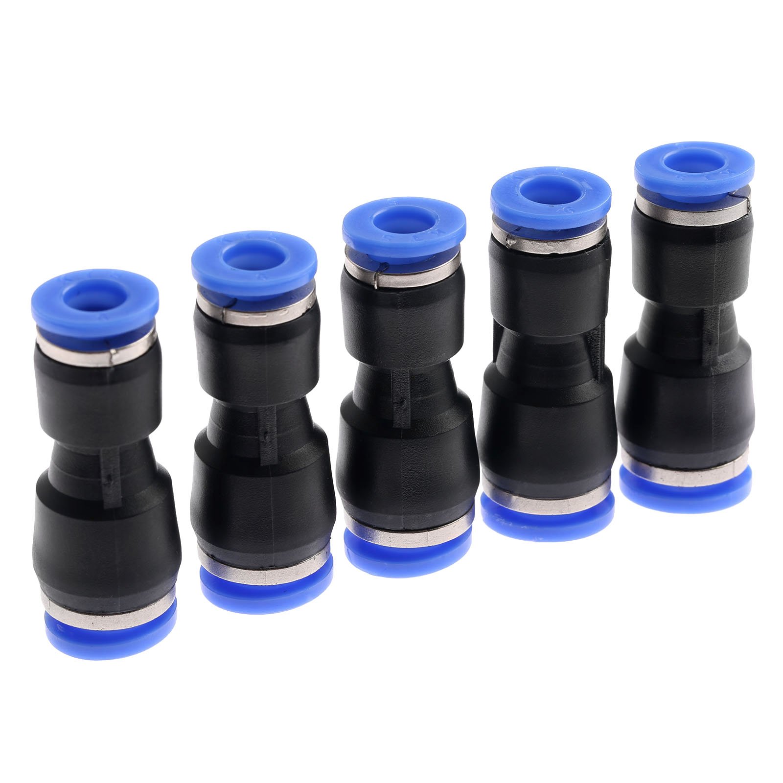 5pcs Pneumatic Fittings Push in Straight Reducer Connectors Water Hose Quick Connect for Air Water Hose PG8-6