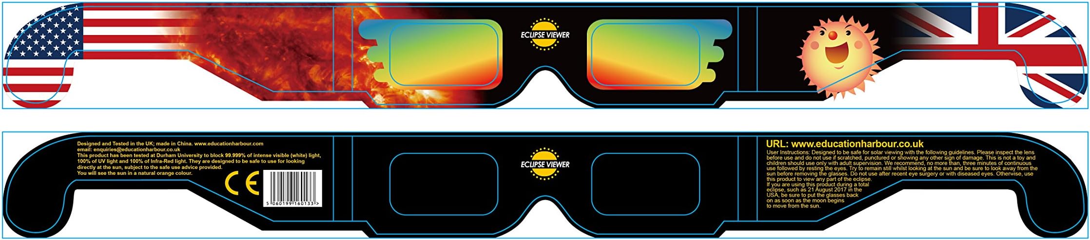 Education Harbour Ltd Solar Eclipse Glasses -Solstice Glasses - X 10 Pairs