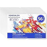 56 Pack 8x10 Inch Canvas Boards for Painting Bulk, Kids Art Novices Blank Canvases for Painting, Gesso Primed Acid-Free 100% Cotton Canvas Panels for Acrylic Oil Watercolor Tempera Paint
