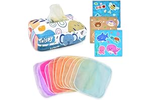 TUKO Baby Toys 6-12 Months Tissue Toy Montessori Toy for Babies 6-12 18 Months, Soft Contrast Crinkle Sensory Toys for Toddlers