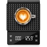 NKOVE Coffee Scale with Timer, 0.1g High Precision Espresso Scale 3kg | Digital Coffee Weight Scale with Tare Function, LED Display, Battery Powered, for Pour Over Coffee and Espresso Machine