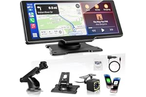 Carpeer Portable Carplay Screen for Car, 10.26" Wireless Carplay & Android Auto Car Play Touchscreen with 1080P Backup Camera