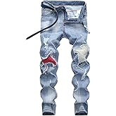 DSDZ Men's Streetwear Distressed Washed Stretch Ripped Biker Jeans Denim Pants