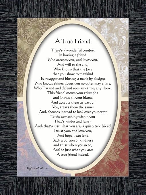 Amazon ヴィンテージtrue友人 詩について本当の友情 7 X 9 7x9 ブラック アートフレーム ポスター オンライン通販