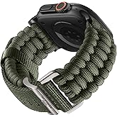 Bandletic Braided Paracord Nylon Compatible with Apple Watch Ultra 2 Band - Tactical Military Paracord Watch Band for iWatch Series 11/10/9/8/7//SE3/SE2/SE/6/5/4/3/2/1 Survival Bracelets for Men Women