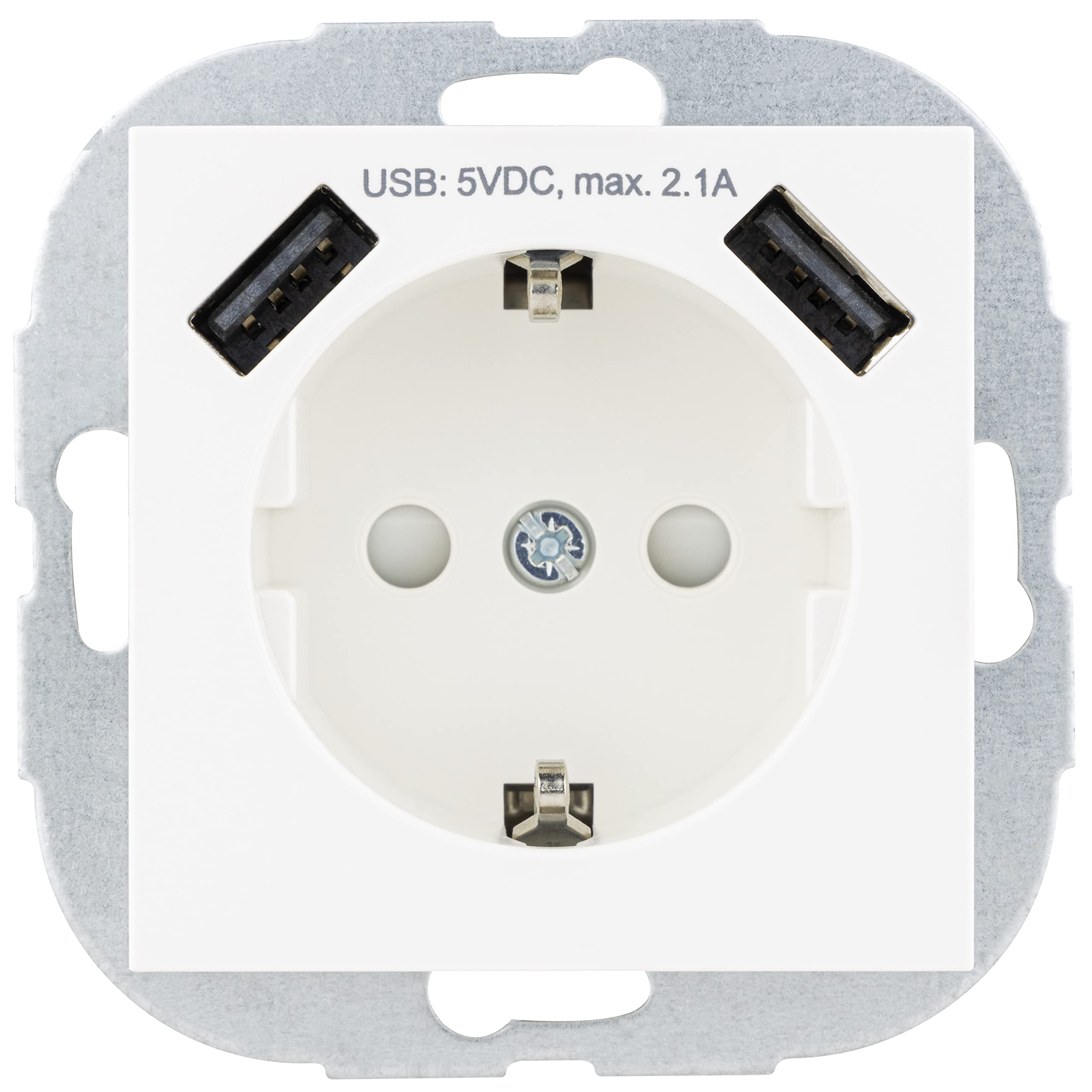 REV 0239130106 Matrix 2-Way USB Combi 2.1 Amp White Matt Sockets