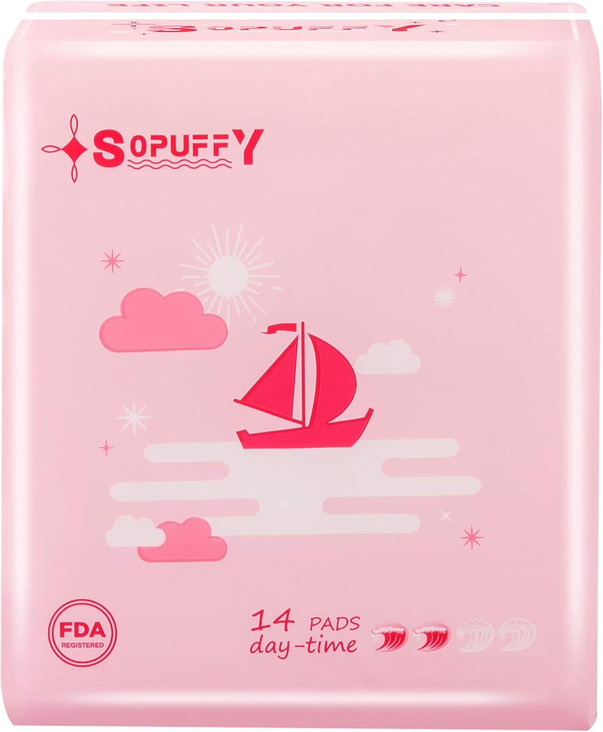 Sopuffy New Technology Fiber Regular Pads, Ultra Thin Sanitary Napkins with Wings, 14 Count (Pack of 1): Health & Personal Care