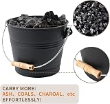 BRIAN & DANY Ash Bucket 5L with Lid Shovel Hand Broom Fireplace Kit view 4