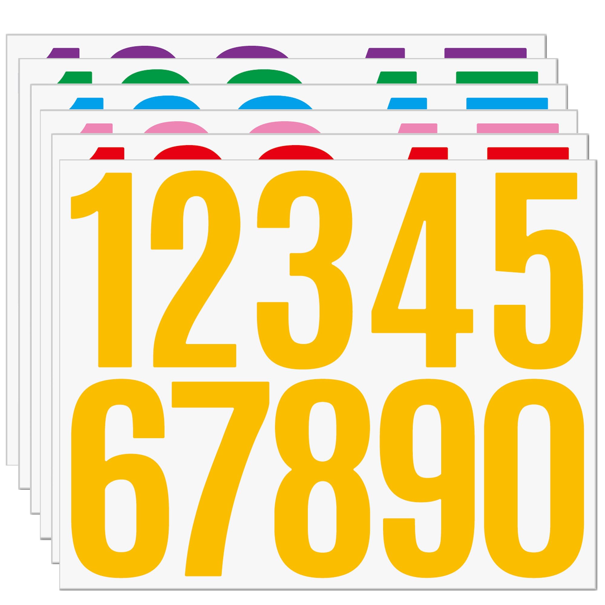 Photo 1 of 6 Sheets Mailbox Numbers Stickers, 0-9 Large 3 inch Mailbox Self Adhesive Vinyl Waterproof Number Stickers for Crafts Outdoor Sign Wall Mailbox Windows Doors Car Poster Board Businesses (Multicolour)