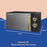 Russell Hobbs RHMM723B 700W Solo Microwave 17L Grooved Design Black view 2