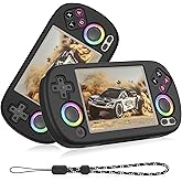 Silicone Case Compatible with Anbernic RG40XX H, Anti-Scratch, Washable, Shockproof Protective Cover for RG40XX H Handheld Game Console with Lanyard - Black