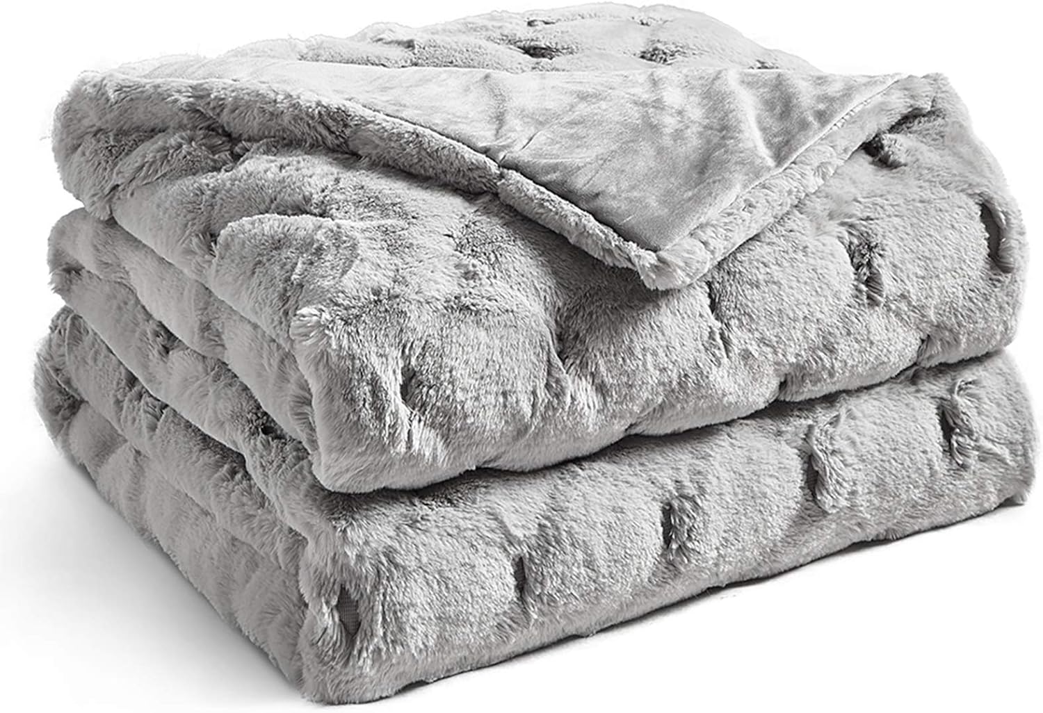 YnM Fuzzy Faux Fur Weighted excellence Light Blanket Grey 60''x80'' 20lbs