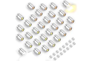 BTFO 30pcs Miniature LED Lights, Warm White & Cool White Mini Electric Micro Tiny Small Lights Battery Operated with 15pcs Batteries for Crafts Dolls House Paper Lantern Decoration Dollhouse Accessories