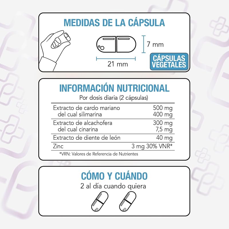 Cardo Mariano Alcachofa y Diente De Leon PiùLife, 180 Cápsulas