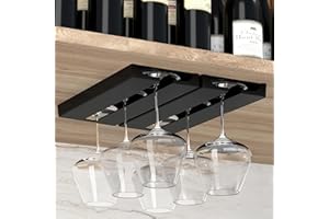 Vaisoeny Wine Glass Holder Under Cabinet ，Wine Glass Rack - Under Cabinet Stemware Wine Glass Holder Glasses Storage Hanger p