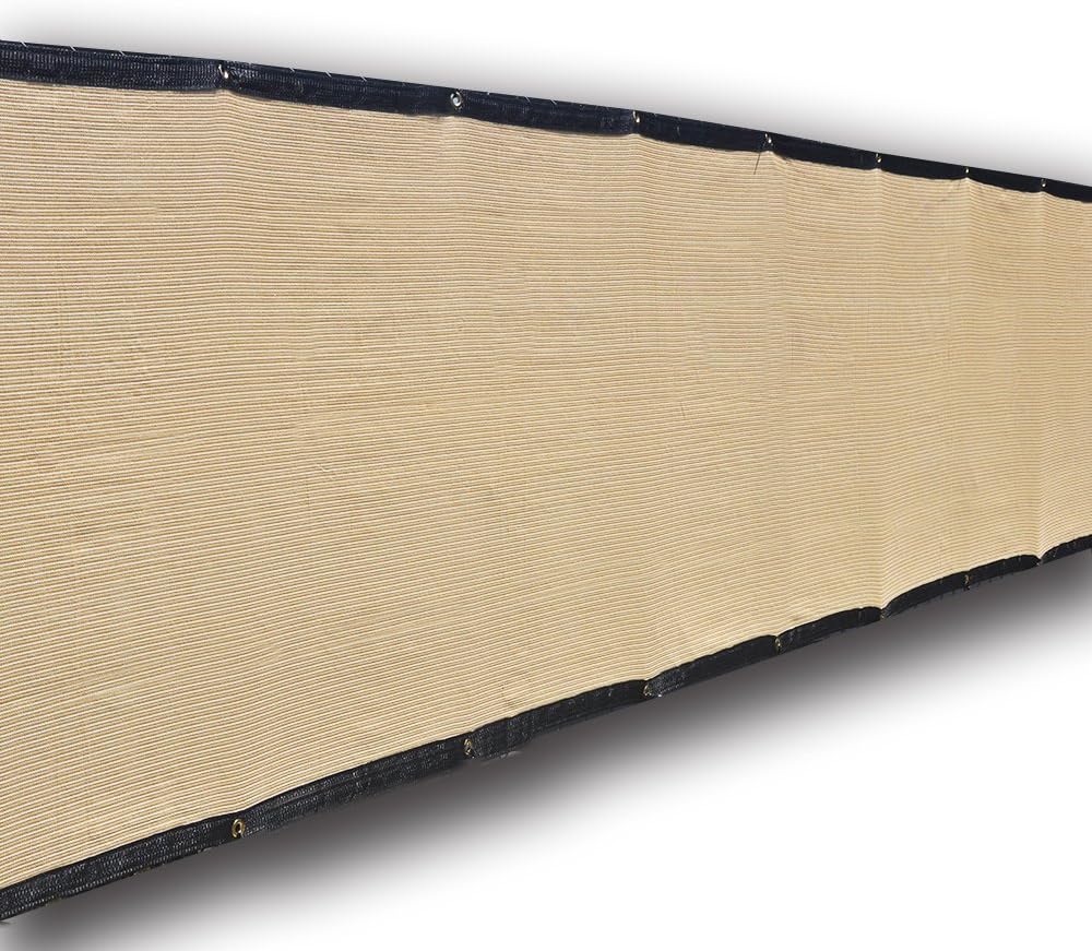 Alion Home Heavy Duty Privacy Screen Mesh for Backyard, Deck, Patio, Balcony, Fence. Beige (35'' x 50')