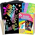 ZMLM Easter Basket Essentials, 60PCS Rainbow Scratch Paper Art Gifts for Girls Boys Ages 4-8 8-12, Easter Basket Stuffers for Kids Birthday Toys and Games Activities Gift (Pink)
