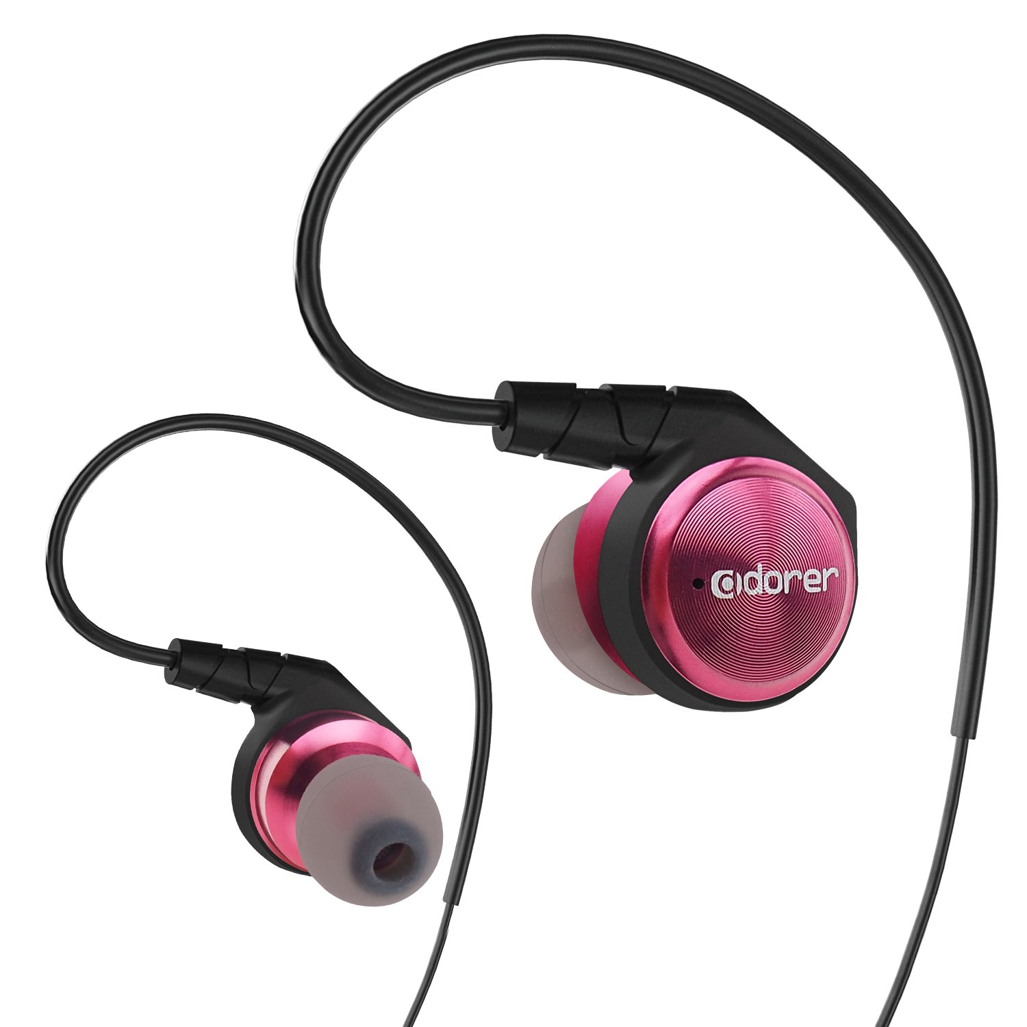 Adorer M9 Hochwertiger Geräuschisolierender In-Ear Kopfhörer mit Mikrofon, Aluminiumgehäuse 3,5mm Klinkenstecker Ohrhörer - Rot