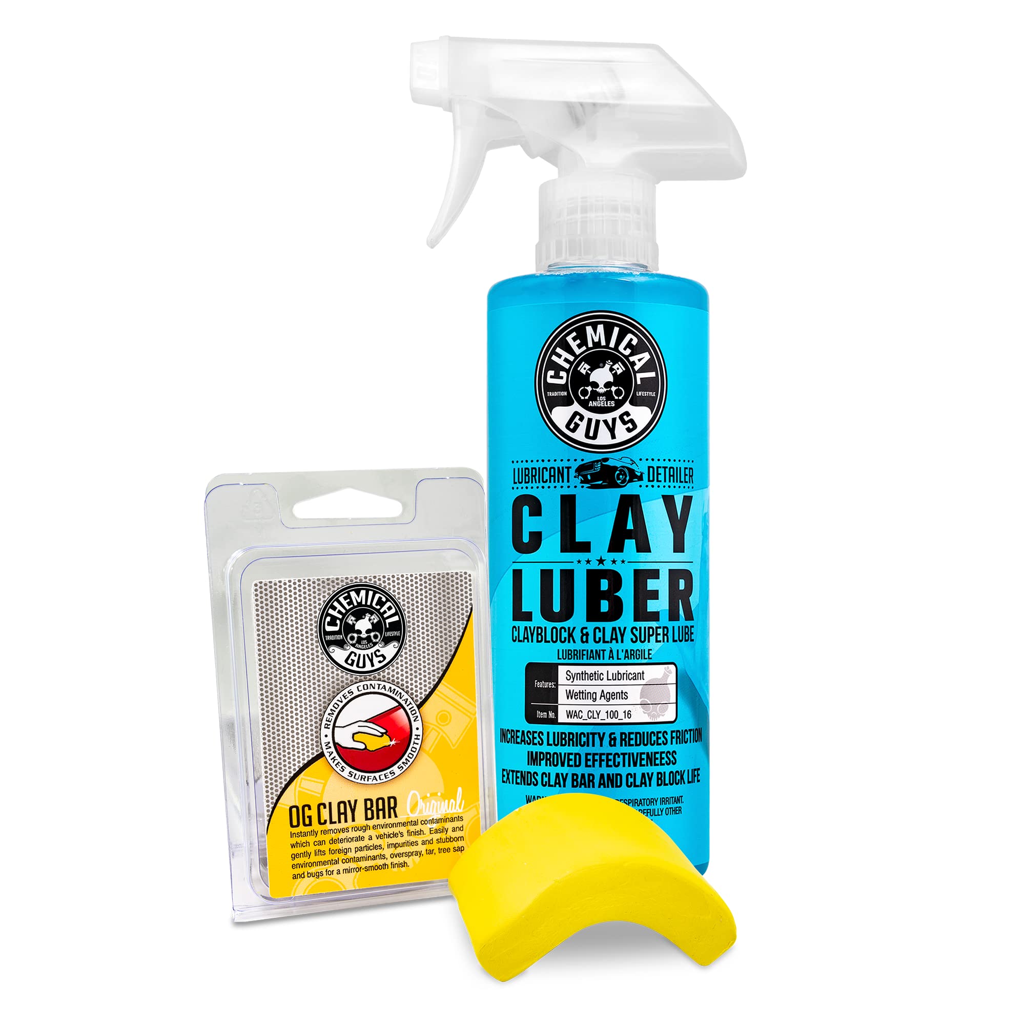 Chemical Guys, OG Clay Bar & Luber Synthetic Lube Kit, Medium Duty, 2-Piece
