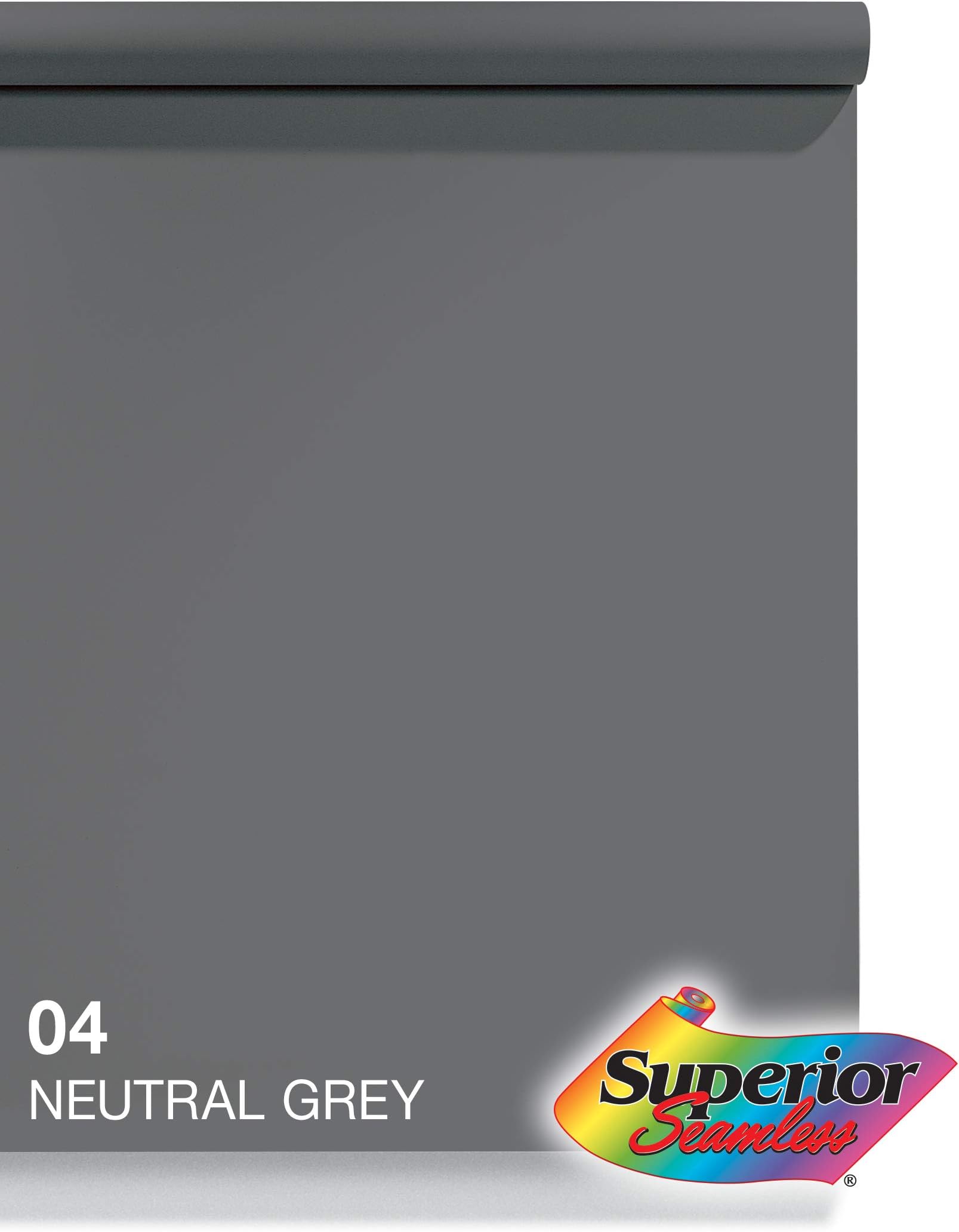 Superior Seamless Photography Background Paper, 4 Neutral Gray 53 inches Wide x 36 feet Long (Made in USA)