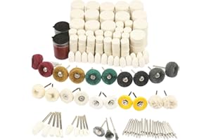 WONYS 245PCS Polishing Buffing Wheel Kit for Dremel, Rotary Tool Accessories with 1/8" Shank, Abrasive Wheel Buffing Polishing Wire Brushes Wool Felt Cotton Mounted