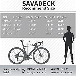 SAVADECK Carbon Fibre Road Bike, Hydraulic Oil Disc
