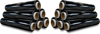 JeeJaan 36 Rolls Black Pallet Wrap 400mm x 250m 20mu Tear Resistant