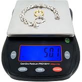 GemOro Platinum PRO1001V Professional Jewelry Scale, 1000g x 0.1g | 1000g capacity with 0.1g readability; countertop or portable design for jewelry and precious-metal weighing.