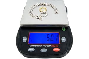 GemOro Platinum PRO1001V Countertop/Portable Scale, 1000g x 0.1, Black