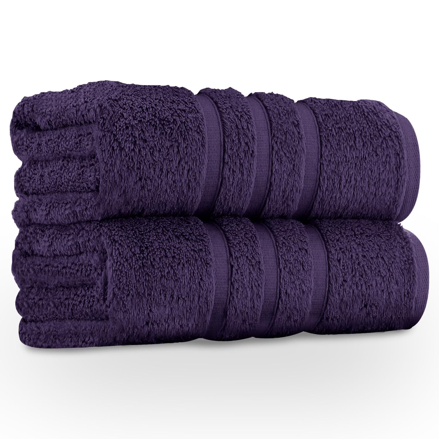 GC GAVENO CAVAILIA 550 GSM Hand Towels - Pack of 2 - Egyptian Cotton Towel - Highly Absorbent & Quick Dry Bathroom Towels Sets - Washable Spa Saloon Gym Towel, Purple