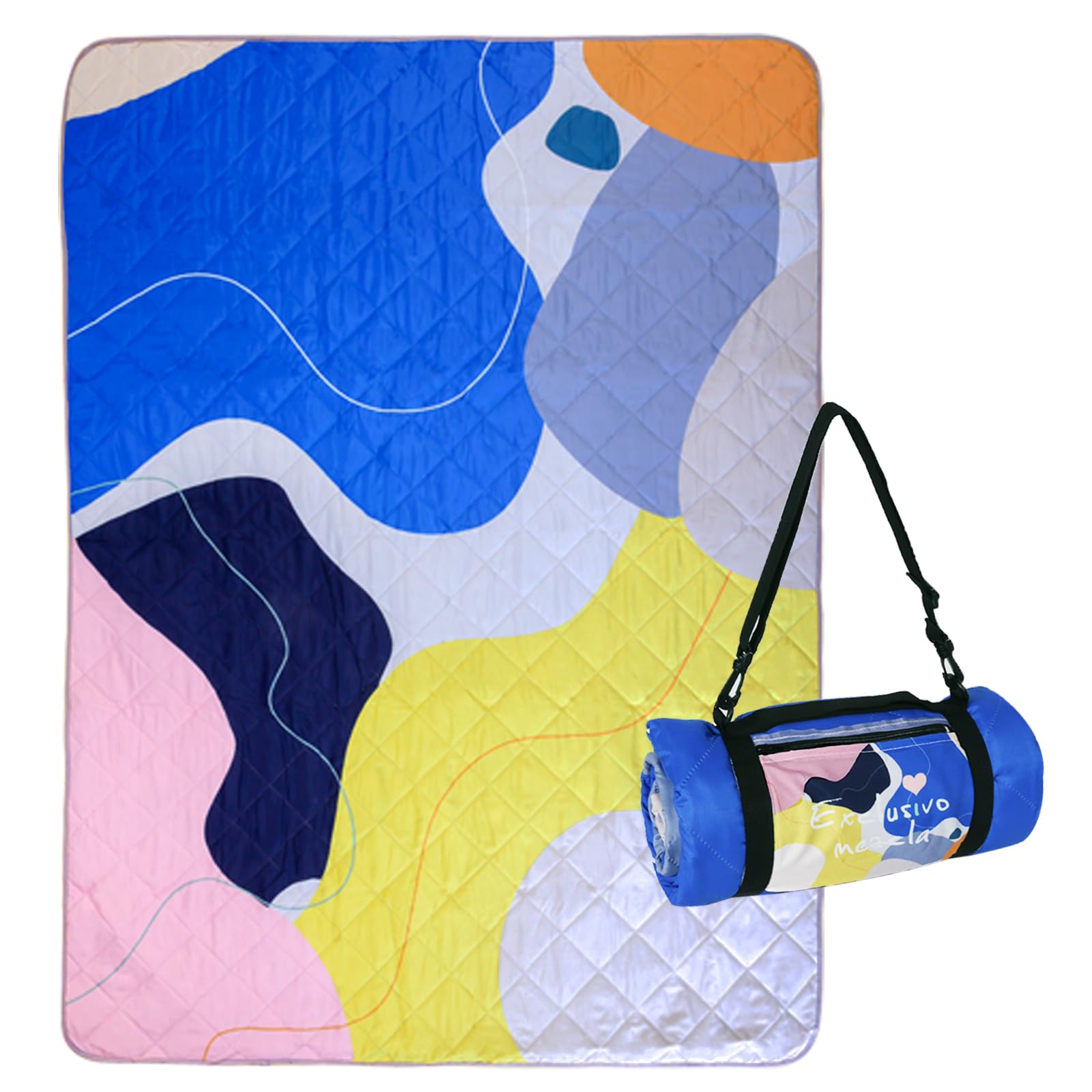 Exclusivo Mezcla Waterproof Picnic Blankets Outdoor Multipurpose Rugs for Camping, Travel, Park, Beach, Garden, 3-Layer 150x200 CM Large Sandproof Beach Blanket