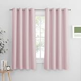 PONY DANCE Pink Eyelet Thermal Insulated Room Darkening Curtains 46x60 2