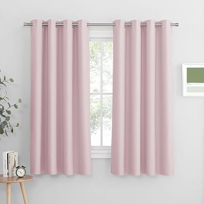 PONY DANCE Pink Eyelet Thermal Insulated Room Darkening Curtains 46x60 2