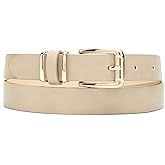 IFENDEI Women Waist Belts for Dresses Thin Black Skinny Leather Belts with Gold Pin Buckle